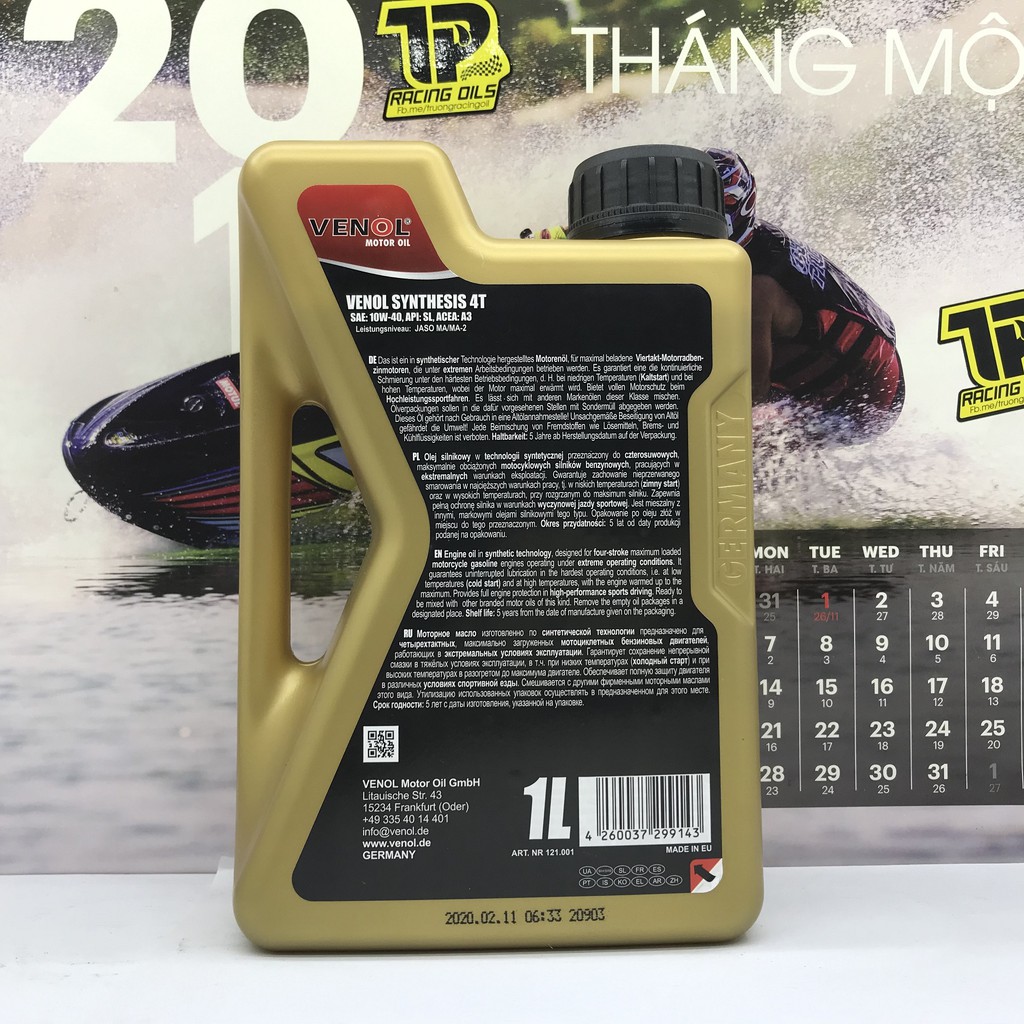 Nhớt Venol 4T 10W40 nhập Đức tem 2 lớp | BigBuy360 - bigbuy360.vn