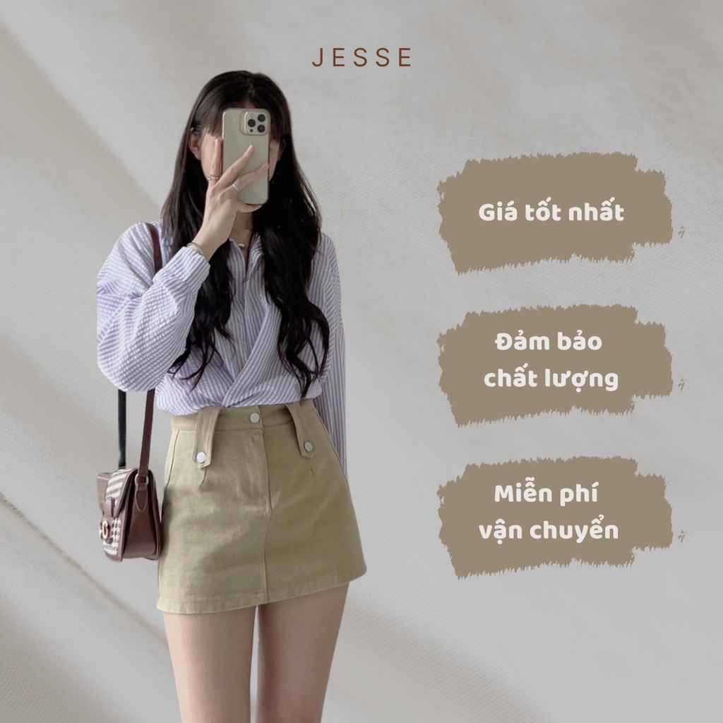 ÁO SƠ MI KẺ MÀU PASTEL CỰC XINH JESSE SHOP