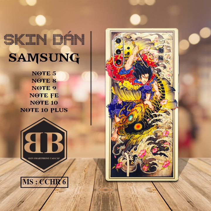 Bộ Dán skin Samsung Note 5 Note FE Note 8 9 10 Note 10 Plus đa dạng mẫu