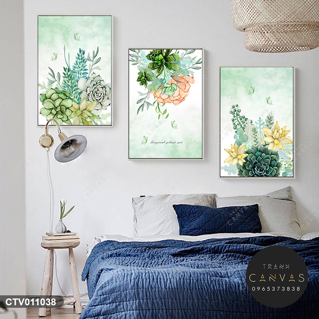 Tranh canvas lá cây