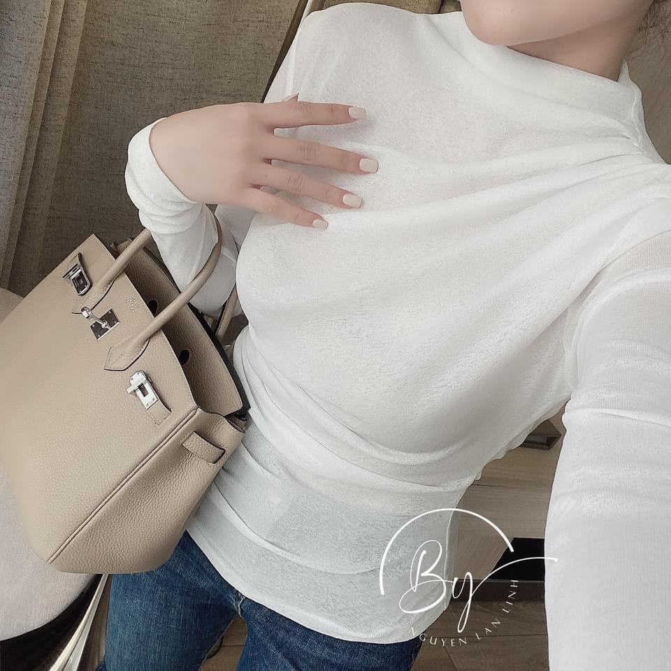 Áo len giấy nhún, co giãn ,ôm body,tôn dáng,dễ phối đồ,hothit cho mùa Thu,Đông,Áo len nữ, tay dài