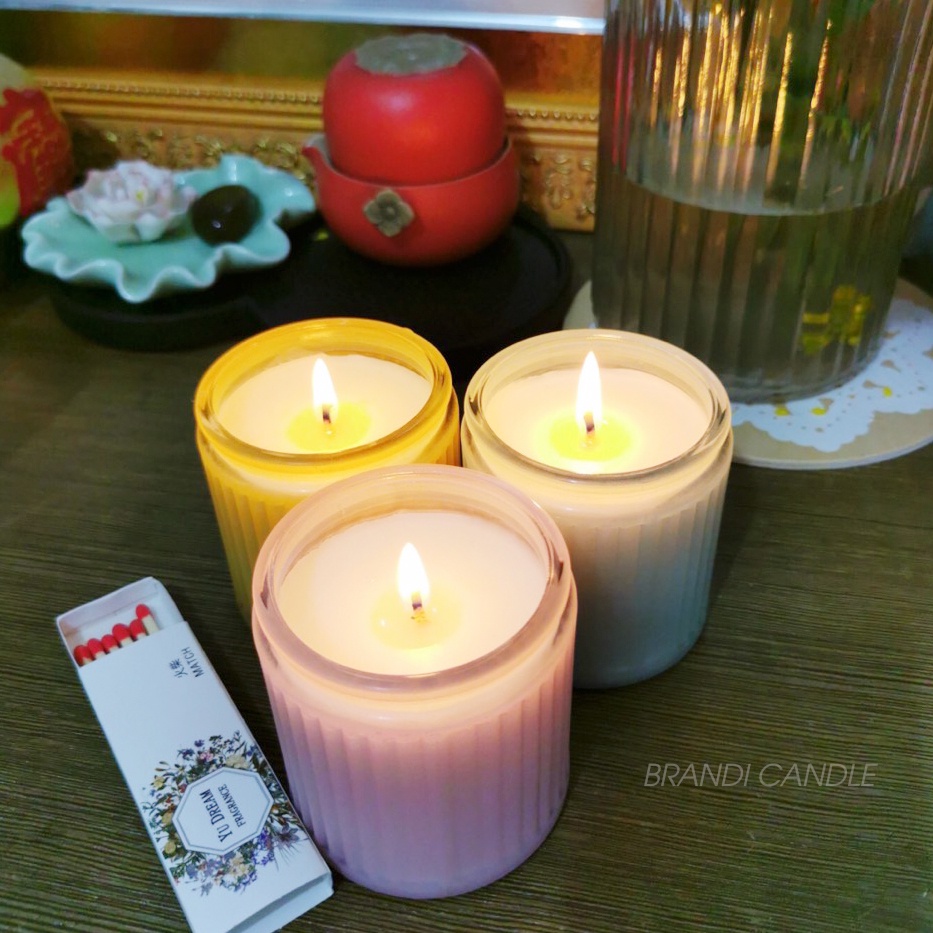 Nến thơm yucandle size nhỏ hũ sắc màu sáp dừa thiên nhiên