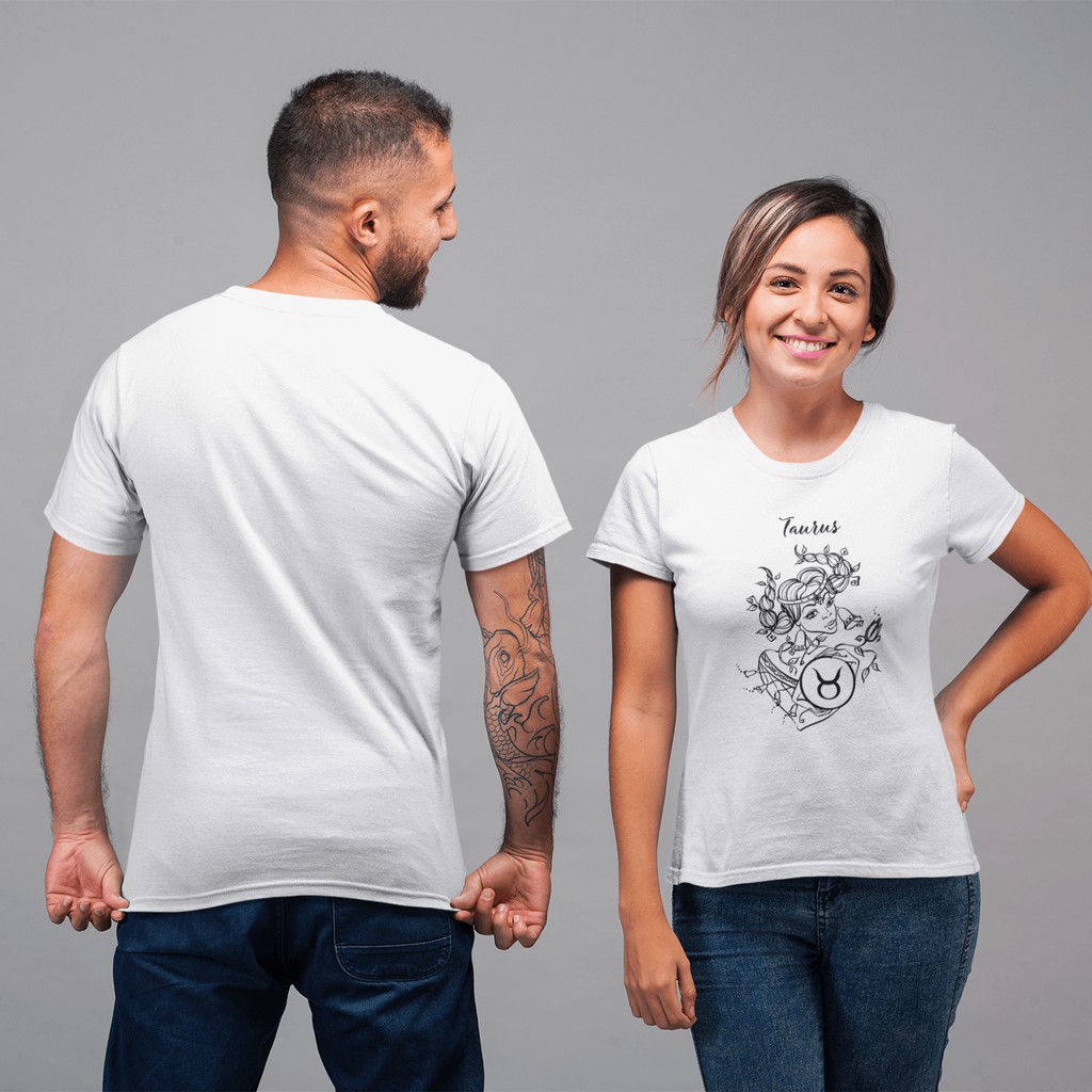 Taurus - Cung Kim Ngưu - Áo Thun In UniSex Cao Cấp 12 Cung Hoàng Đạo T-shirt Siêu Đẹp - Trắng Đen Xám