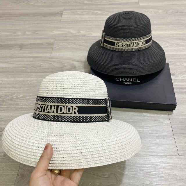 Mũ cói chuông nhỏ vành cụp nơ dio đen