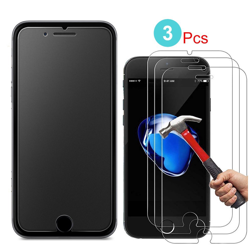 Set 3 kính cường lực bảo vệ màn hình cho iPhone X 5 6 6S 7 8 6P 7P 8P XR XS Max iphone 11 Pro Max XR XS MAX