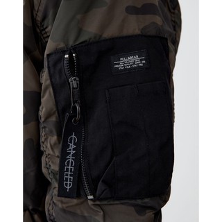 Áo khoác Bomber PULL&BEAR rằn ri màu lính cá tính Quilted bomber jacket