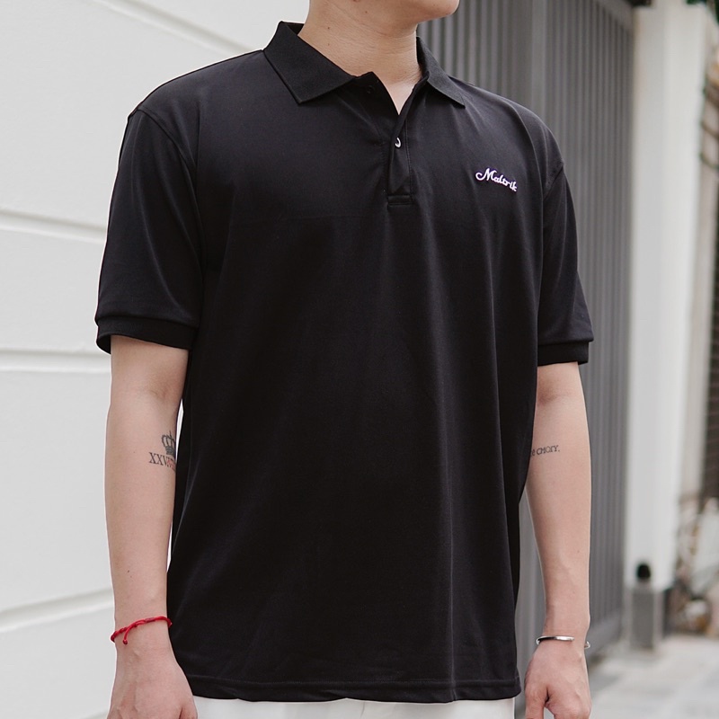 Áo polo nam cổ bẻ thêu chữ MALTRIK trước ngực BIGSIZE form rộng thoáng mát có size lớn cho người béo đến 100kg