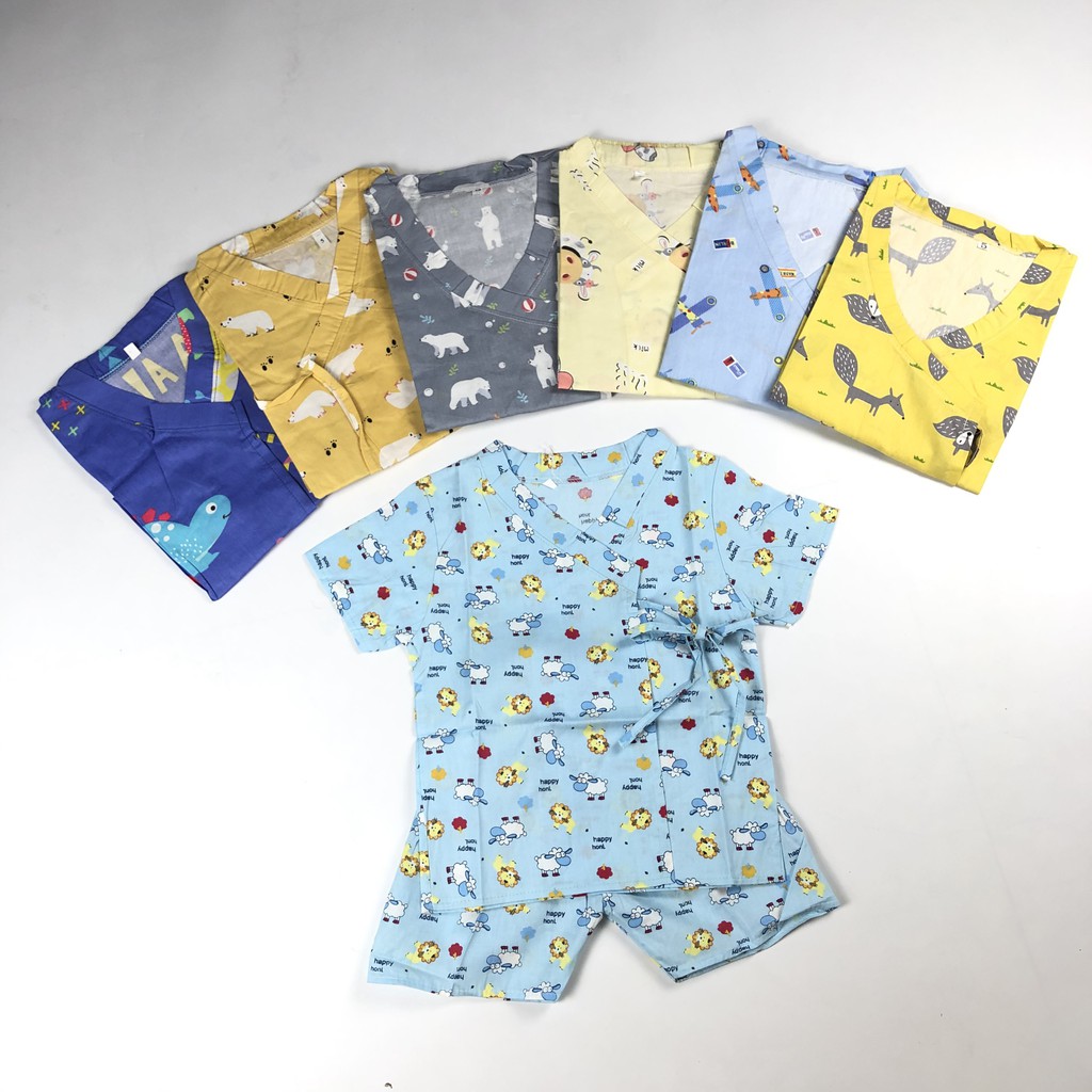 Bộ quần áo yukata vải Kate lụa cho bé trai và bé gái (HN 63)