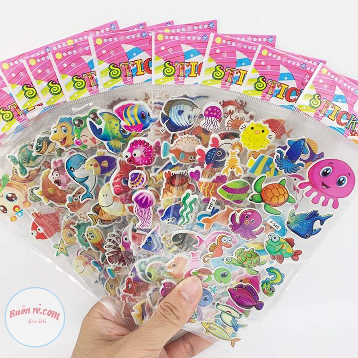 Combo 2 Vỉ 15 Sticker nổi 3D hình dễ thương dính chắc chắn 01097 Buôn Rẻ