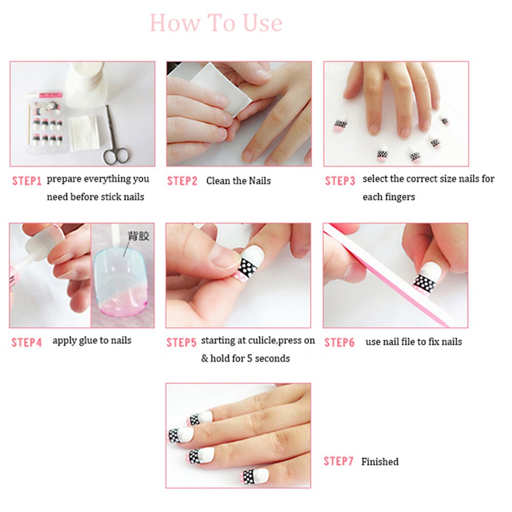 [Hàng mới về] Set 24 móng tay giả thời trang xinh xắn cho nữ