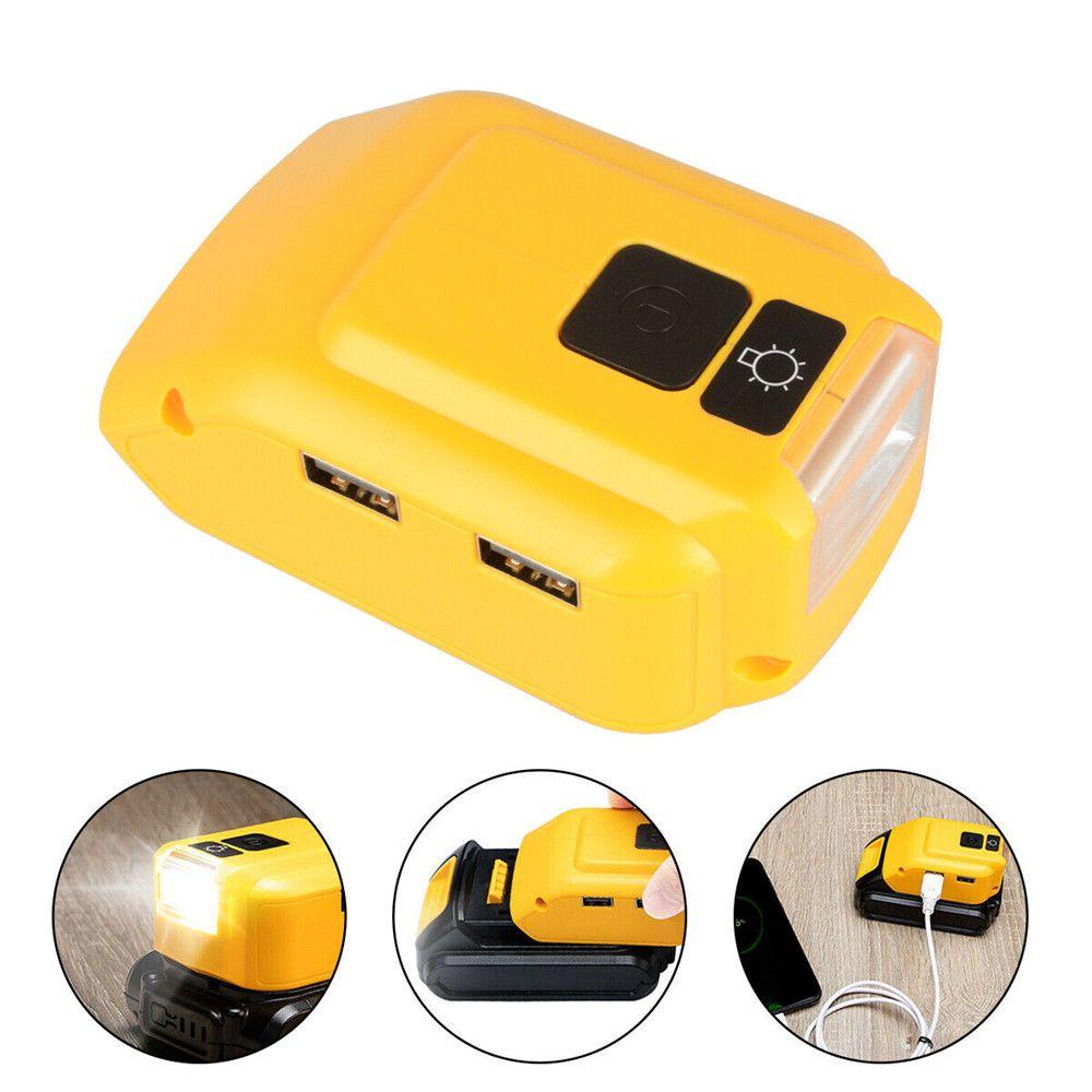 BTLIMER Bộ Chuyển Đổi Pin Li-ion Hai Cổng USB Có Đèn LED Cho Pin Dewalt 18V-20V Li-ion