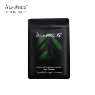 Bột rửa mặt thảo mộc linh chi almonds 120gr, bột đắp nạ tiêu nhờn sạch mụn mờ thâm sạm