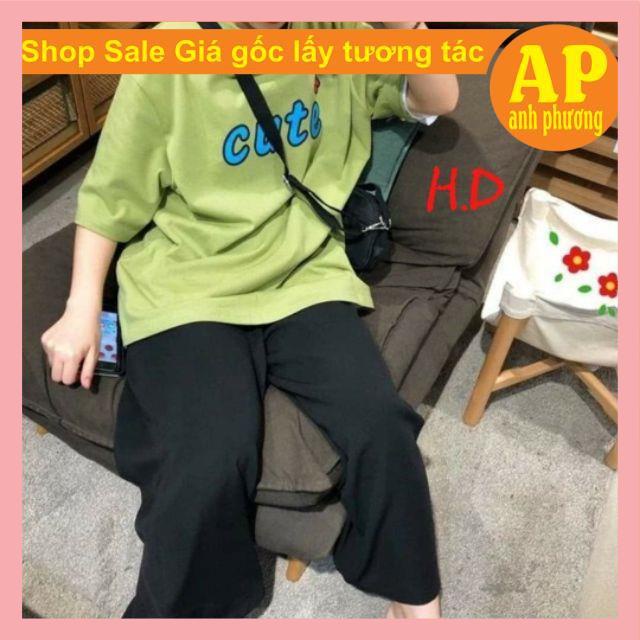 Đet áo phông cute + quần ống rộng