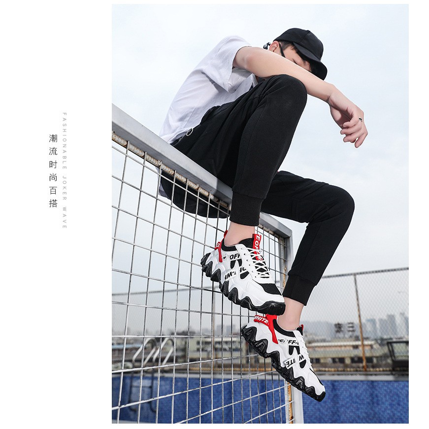 Giày sneaker thể thao nam đế lượn sóng phối màu siêu đẹp hottrend 2020