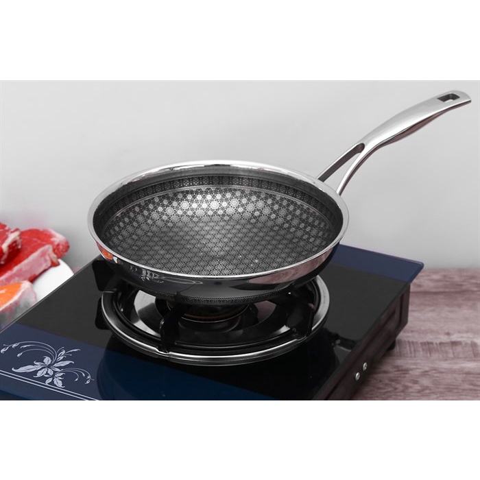 Chảo inox chống dính đáy từ 22cm Kims Cook N122M