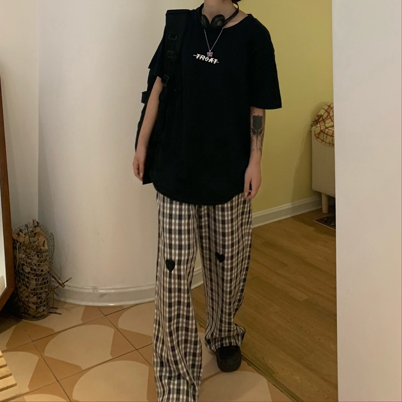 Quần ống rộng Sọc Caro 3 Màu Sắc Thời Trang Cao Cấp Cho Nữ