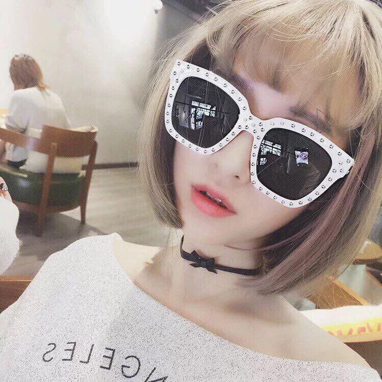 Mắt Kính Thời Trang Form Vuông Đính Đá 2 Màu Cực Đẹp - Hazo