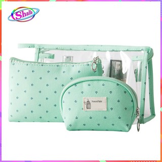 Ví Đựng Mỹ Phẩm mini Bộ 3 Hình Vương Miệng nhựa trong suốt CH6 Shalla