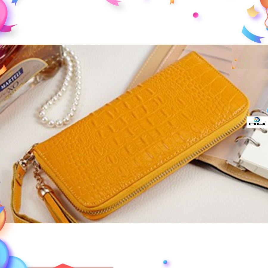 💖Hàng Siêu Cấp💖 Ví Nữ Da Thật Vân Cá Sấu 204405➖5