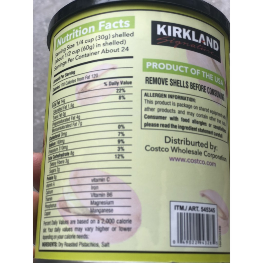 Hạt Dẻ Cười Pistachios Kirkland - 453gram