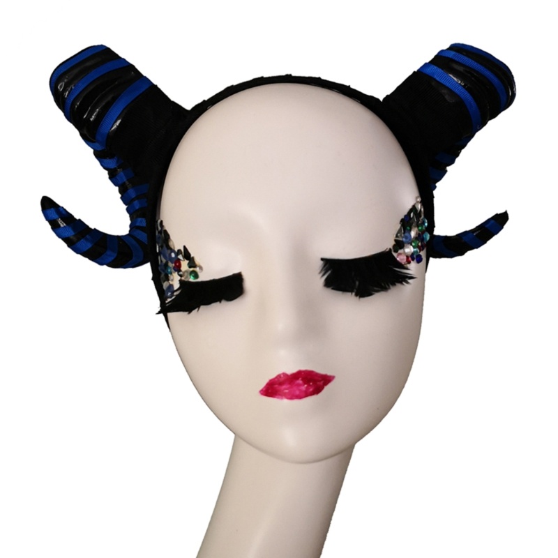 Cài Tóc Hình Sừng Quỷ Phong Cách Steampunk Cho Lễ Halloween