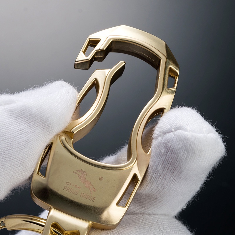 Móc Chìa khóa xe máy, ô tô Proud Horse Cao cấp không gỉ có chốt móc đĩa quần 024