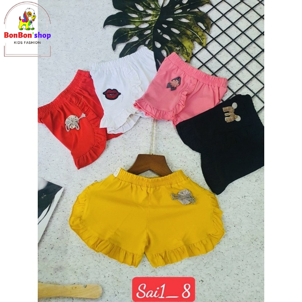 Quần đùi bé gái quần sọt short thun bé gái thun cotton 4 chiều bé từ 8 tháng đến 6 tuổi - QTN01