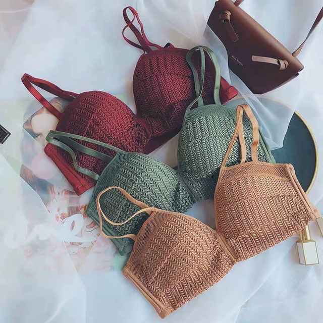 HOT- Áo lót ren đan thông hơi không gọng sexy