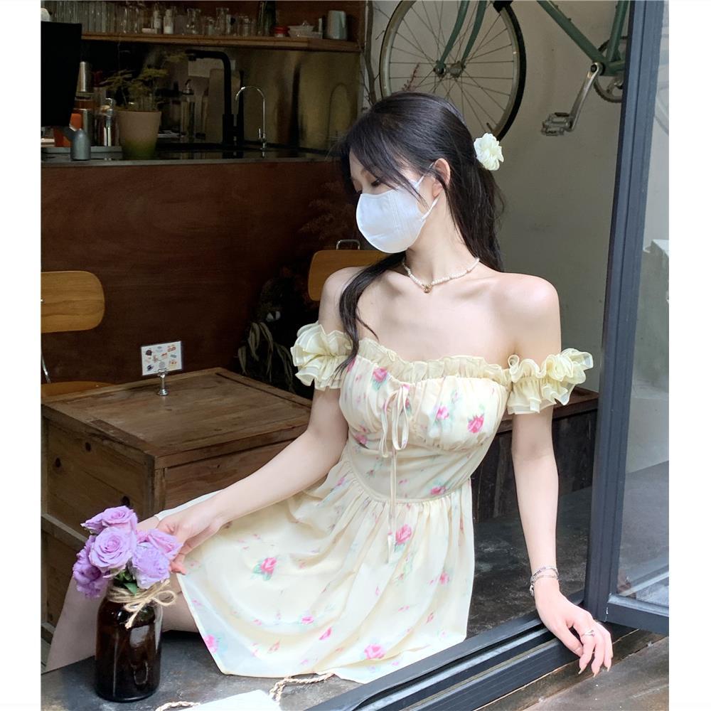 Váy babydoll Đầm Ngắn Dáng Chữ A Không Tay In Hoa Thời Trang Mùa Hè 2022 Phong Cách Lãng Mạn Ngọt Ngào Cho Nữ