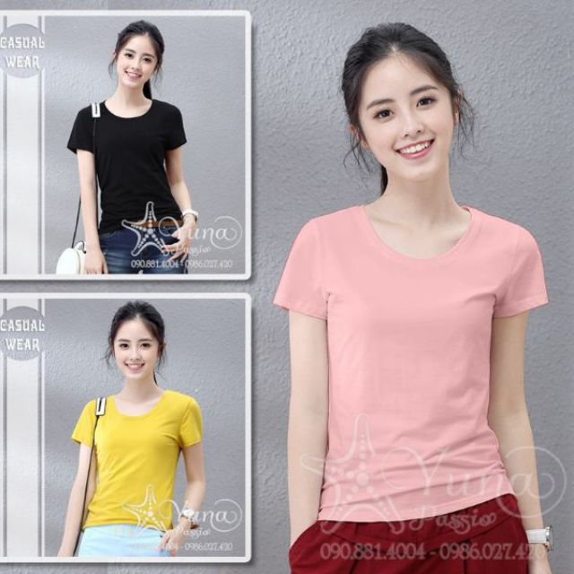 Áo thun cotton cổ tròn