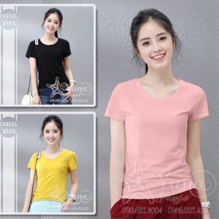 Áo thun cotton cổ tròn