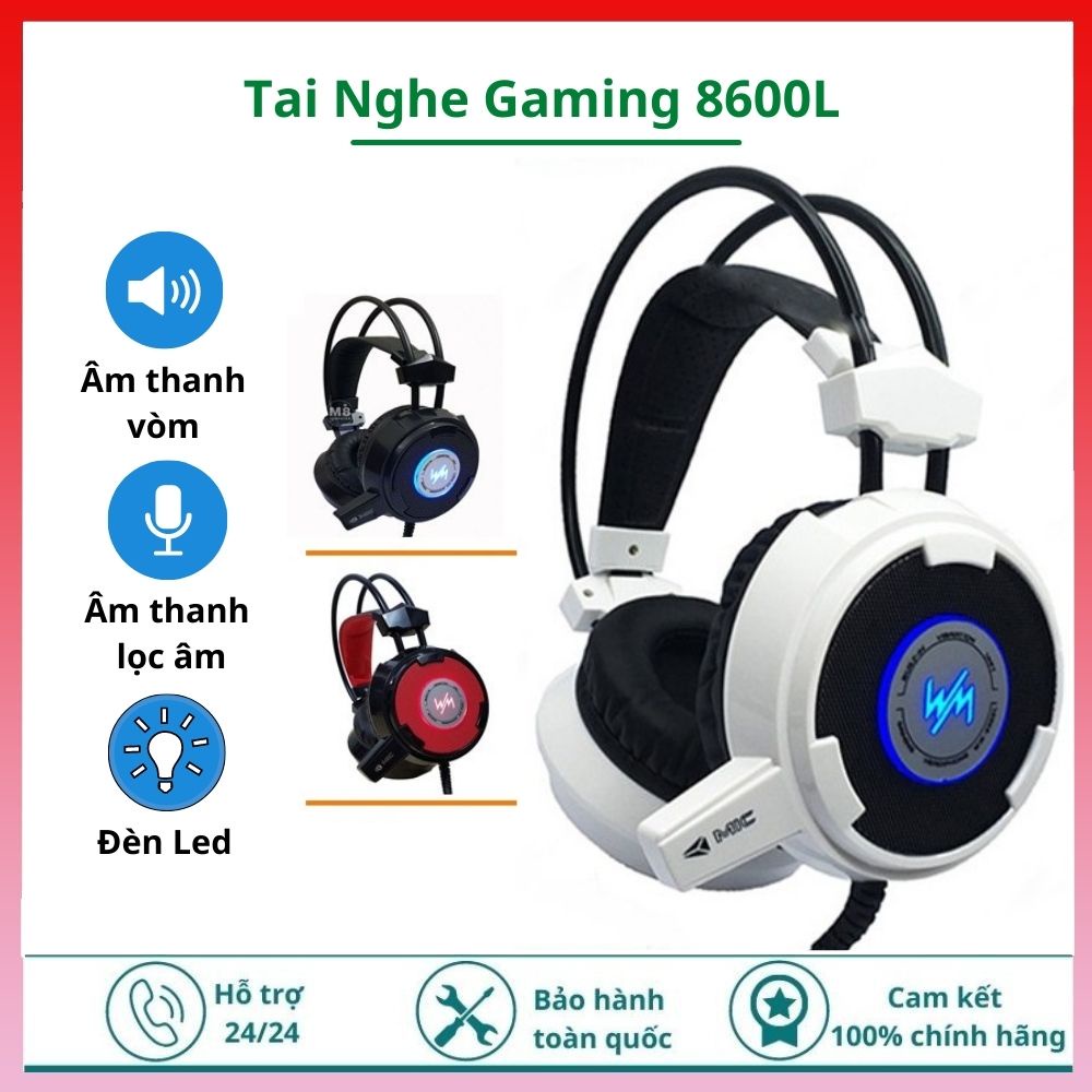 Tai nghe gaming chụp tai có mic WangMing 8900L cho máy tính , Âm Thanh Bass Lớn, đệm tai êm, đàm thoại chống ồn