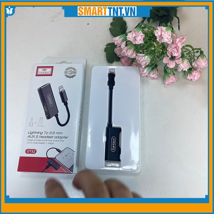 Jack chuyển 2in1 Lightning Earldom OT52 (1 cổng Lightning + 1 cổng 3.5mm) mới