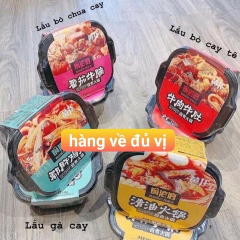 Lẫu tự sôi siêu to đủ 4 vị 395g