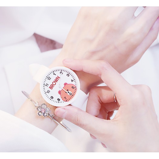 ĐỒNG HỒ NỮ DÂY CAO SU BROWN NHIỀU MÀU DỄ THƯƠNG | BigBuy360 - bigbuy360.vn