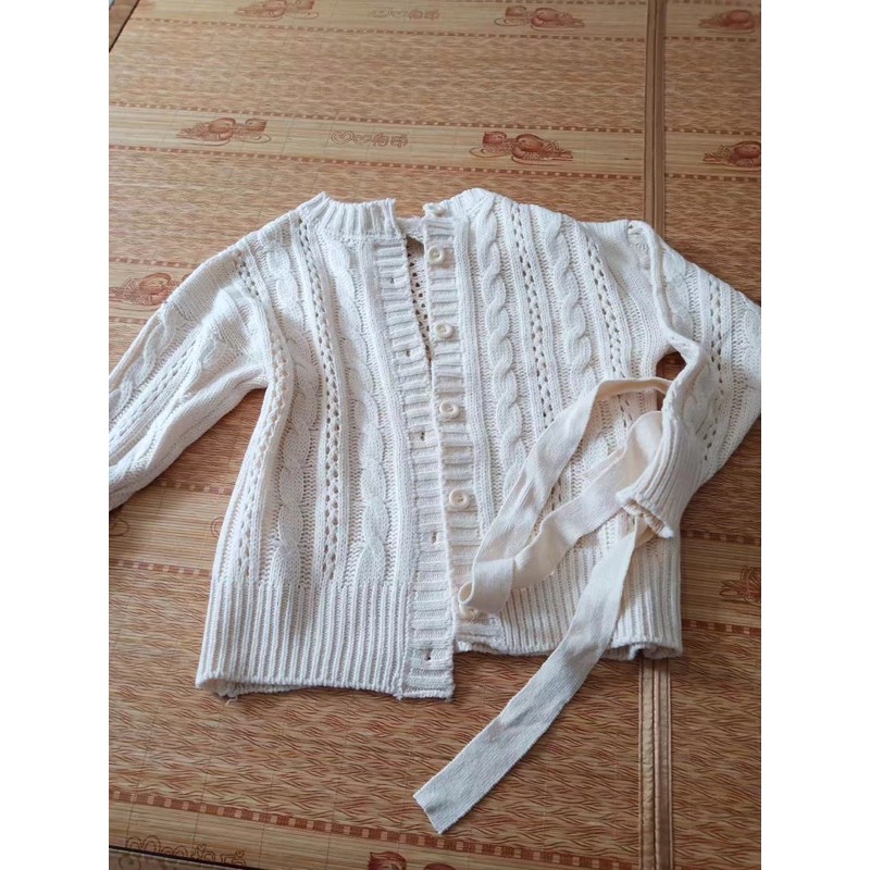 Áo len áo khoác len buộc đai eo hàng QC