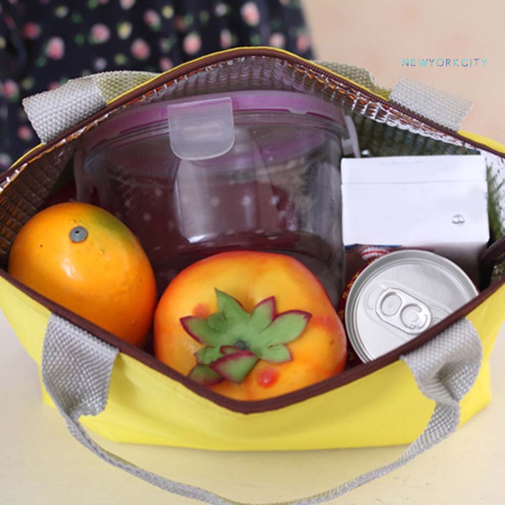 Túi Đựng Hộp Cơm Cách Nhiệt Màu Trơn Thiết Kế Di Động Tiện Dụng