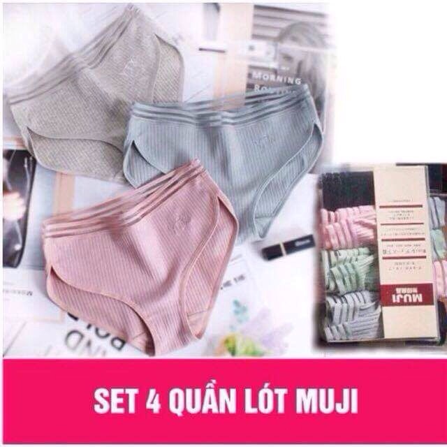 quần lót Muji chất gân tăm cao cấp sét 4 quần | WebRaoVat - webraovat.net.vn