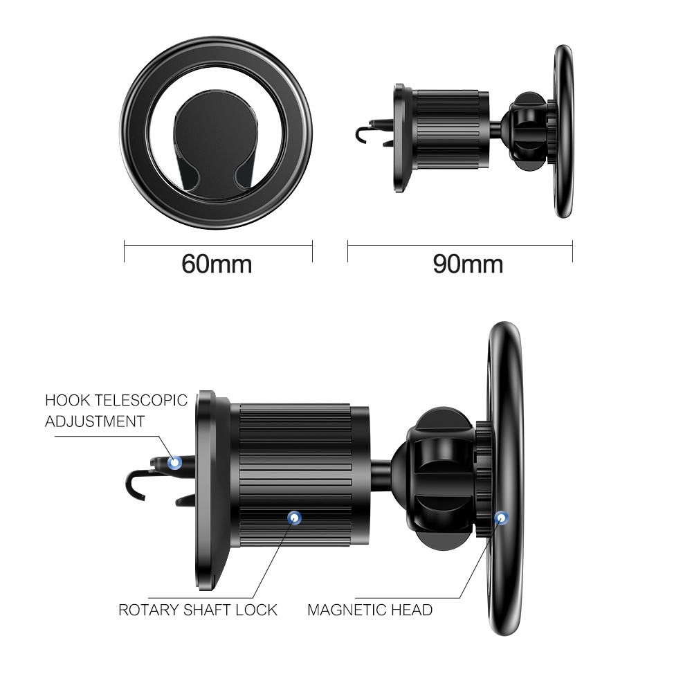 Giá Đỡ Điện Thoại Mini Chống Rơi Xoay 360 Độ Gắn Lỗ Thông Gió Xe Hơi° Giá Đỡ Điện Thoại Phù Hợp Với Tất Cả Các Dòng Điện Thoại Tự Động Và Điện Thoại
