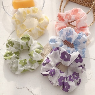 Scrunchies Dây Cột Tóc Voan Hoa