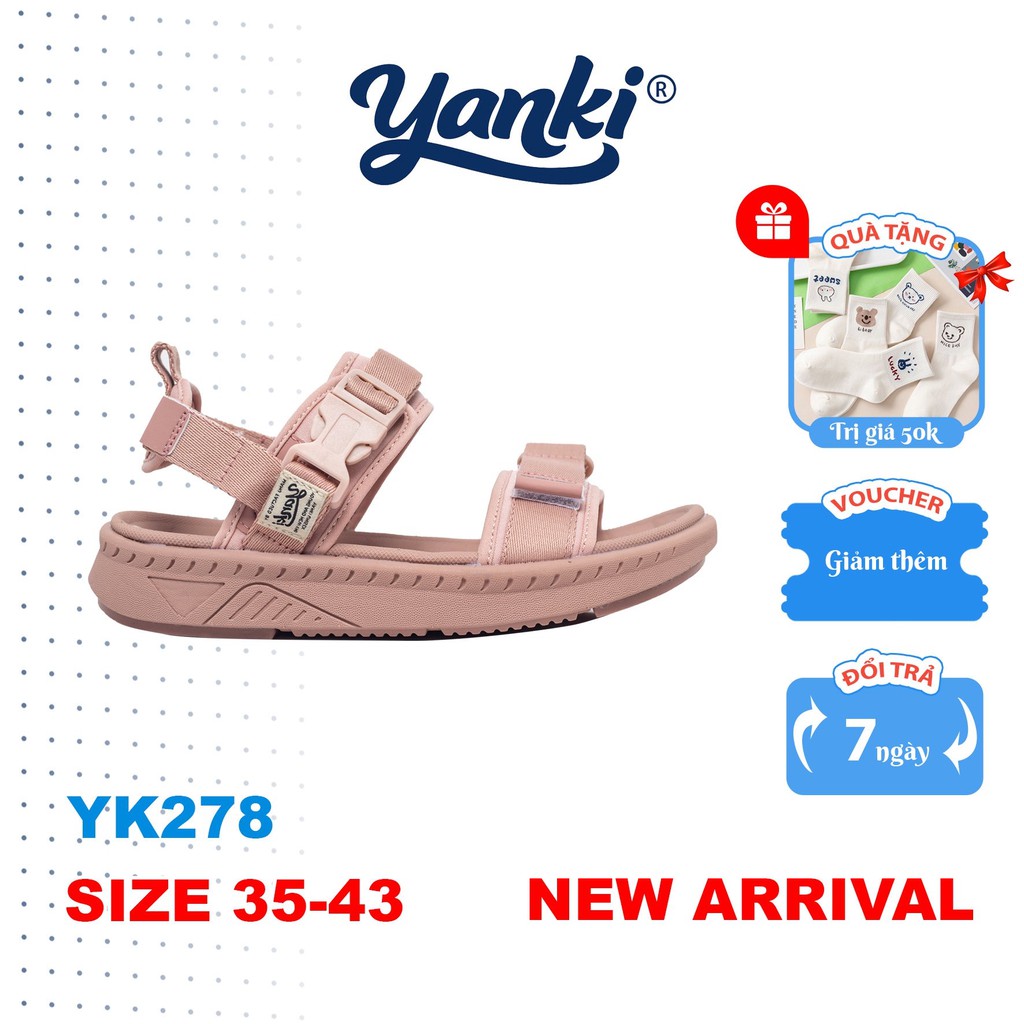 Sandal Nữ Quai Ngang Thời Trang YANKI Sport YK278 - Hồng