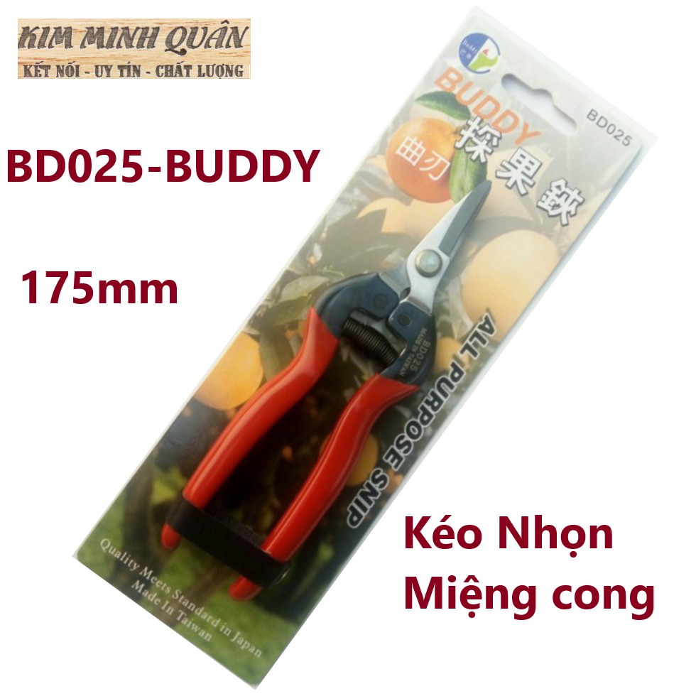 Kéo Tỉa Cành , Hái Quả Miệng Nhọn Cong Cao Cấp 175mm BD025 BUDDY