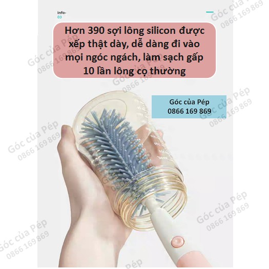 Cọ bình silicon AAG 4 chi tiết cao cấp