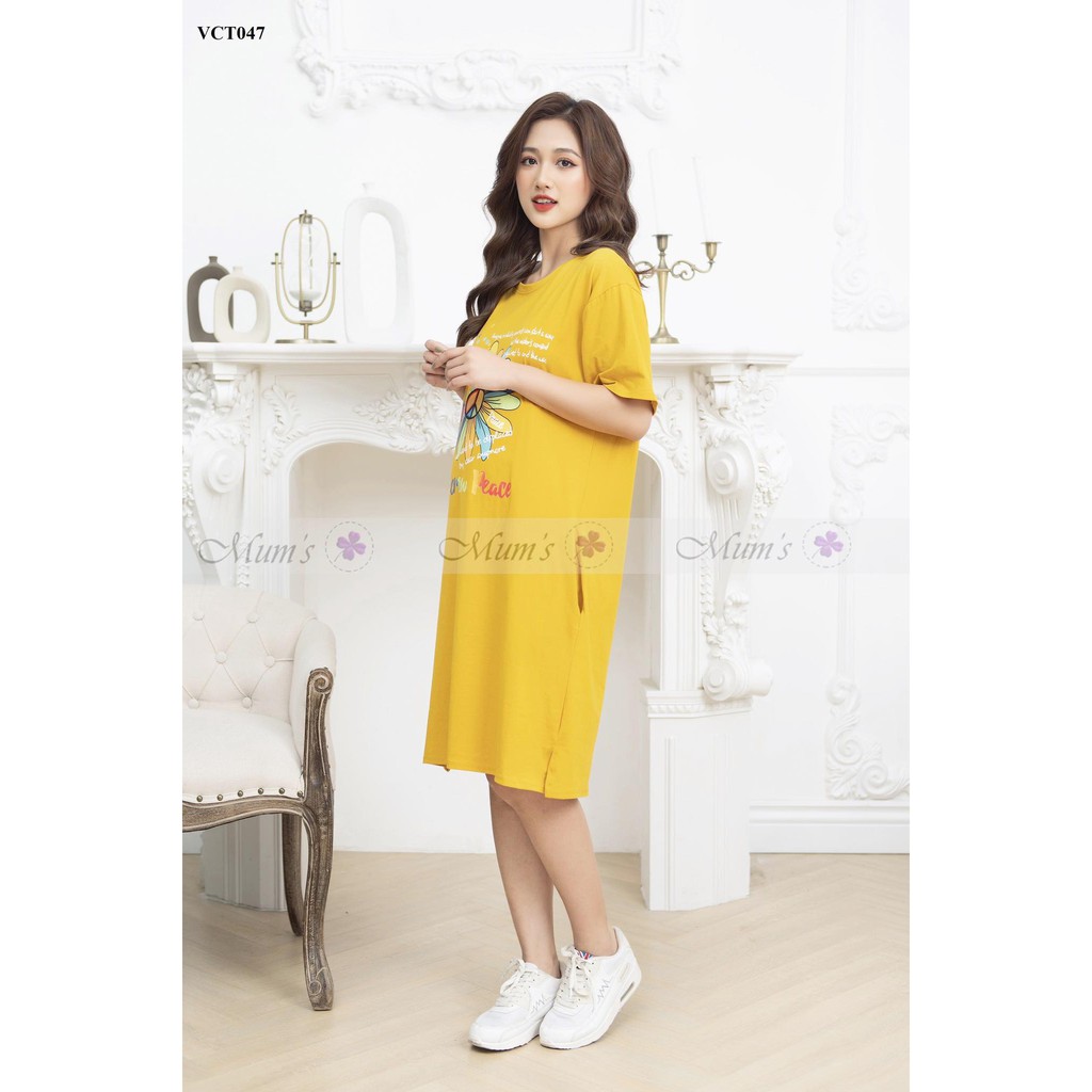 Đầm bầu mùa hè Mum's Shop, váy cotton free size dễ thương FREESHIP  Váy cotton hình bông hoa cá tính nhiều màu