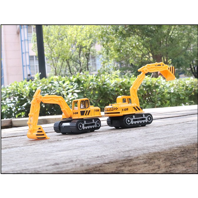 Xe ô tô công trình die cast mini đồ chơi trẻ em gồm 6 xe - mô hình bằng hợp kim và nhựa tỉ lệ 1:64