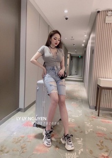 ☀️ Quần Jeans Ngố Nữ Rách Kiểu