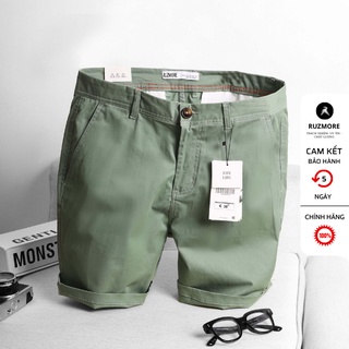 Quần Short Nam kaki trơn chất liệu Kaki chéo cao cấp co giãn đã được wash mềm KK1