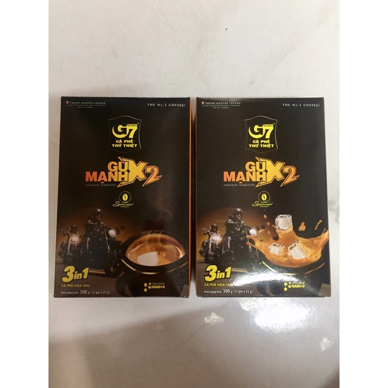Cà phê G7 Gu Mạnh X2 3in1 hộp 12 gói