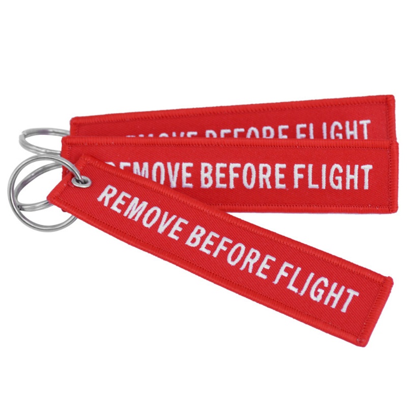 Móc Khóa Thêu Chữ Remove Before Flight Thời Trang