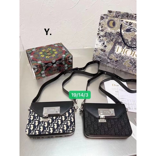 Túi đeo chéo Dior - Bag chéo vải dệt full hộp đầy đủ TC008
